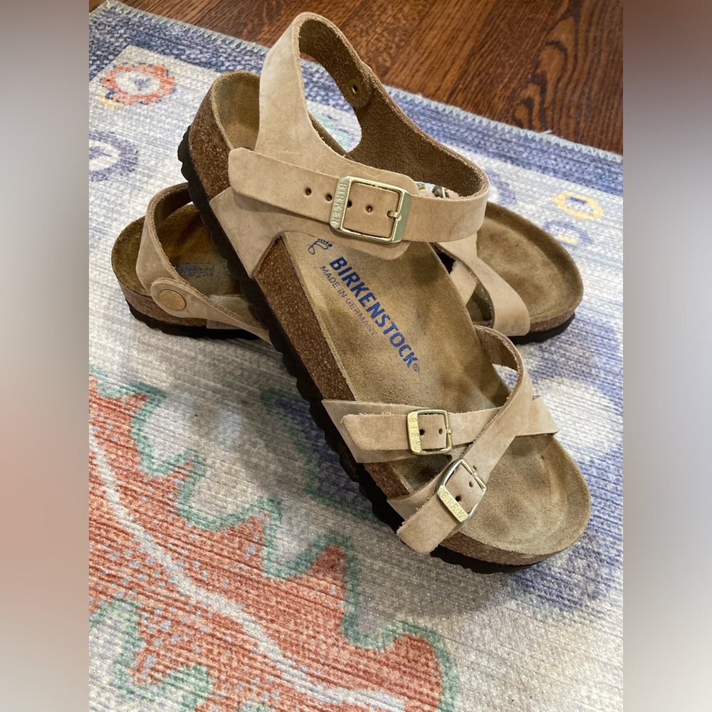 Birkenstock Kumba sandals in sandstone color
